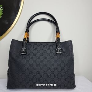 Gucci Canvas Bamboo tote
